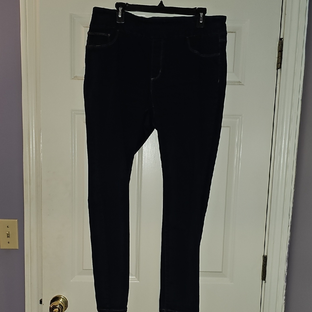 Chico's Dark Blue Denim Pull On Jeggings Size 2